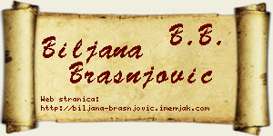 Biljana Brašnjović vizit kartica
